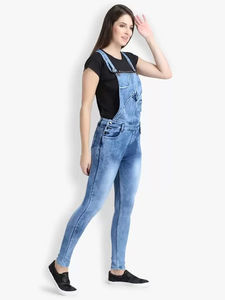 ผู้ผลิตมืออาชีพ ผลิตกางเกงยีนส์เดนิมแบบเอี๊ยมสำหรับผู้หญิงตามสั่ง ดีไซน์เรียบง่าย ติดกระดุม เป็นมิตรกับสิ่งแวดล้อม สตรีทแวร์ คุณภาพสูง - Product Image 5