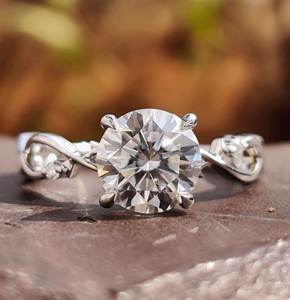 Bagues de bijoux de mode pour mariage nuptiale fabriquées en or massif 10kt et diamants ronds de laboratoire taillés en brillant - Product Image 1