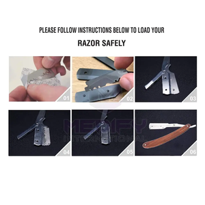 Hoja de afeitar de salón de corte recto profesional de alta calidad, acero inoxidable alemán, madera, reutilizable, ligera, MEDIFY - Product Image 3