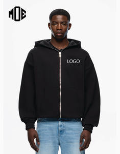 Sweat à capuche zippé personnalisé OEM, poids lourd 430 GSM, élégant, thermique, surdimensionné, coupe ample, séchage rapide, respirant, 100% coton, hiver - Product Image 1