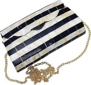 กระเป๋าถือคลัทช์แบบดั้งเดิมสำหรับผู้หญิงกระเป๋าแฟชั่นดีไซน์แบบคุณแม่ประดับมุกฝังลวดลายเรขาคณิตกระเป๋าถือของขวัญวัสดุหนัง - Product Image 3