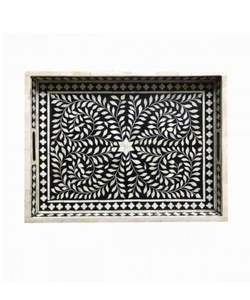 PRODUITS PLATEAU INLAY PLATEAU DE SERVICE FAIT MAIN LUXE Os Incrustation Ramadan Petit Déjeuner Alimentaire Fruits Café Thé Plateau Décoratif - Product Image 4