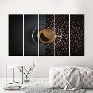 Lienzo Impreso: Arte Moderno para Cafetería, Decoración Elegante para el Hogar, JUEGO DE 5 LIENZOS - Product Image 1