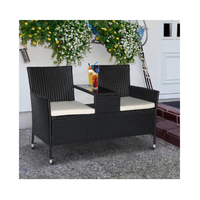 Meubles de restaurant en osier à prix d'usine, ensemble de restaurant 175x66x73 cm, emballage en carton, fabriqué au Vietnam