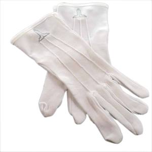 ถุงมือผ้าฝ้ายสีขาวพร้อมดีไซน์สีเงินแบบปักลาย - Product Image 3