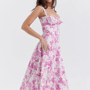Vestido <span class=keywords><strong>De</strong></span> verano temperamento <span class=keywords><strong>moda</strong></span> vestidos elegantes para Mujer vestido <span class=keywords><strong>De</strong></span> estilo suave con tirantes finos, Ropa <span class=keywords><strong>De</strong></span> Mujer <span class=keywords><strong>De</strong></span> estilo francés - Product Image 1