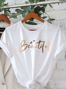 Camiseta de algodón para mujer para uso diario, diseño de cuello redondo informal ecológico, ajuste Regular 160gsm-180gsm, vinilo personalizado anticalor - Product Image 6