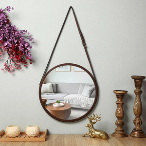 Hanging Wall Handcrafted <b>Large</b> Wall <b>Mirror</b> Luxury Modern Antique Round <b>Framed</b> for Home Decor Bathroom Usage Made of Glass Metal - Product Image 1