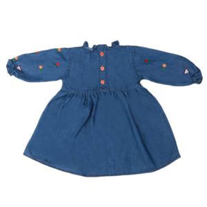 Robe en jean brodée pour filles - Bleu - Product Image 5