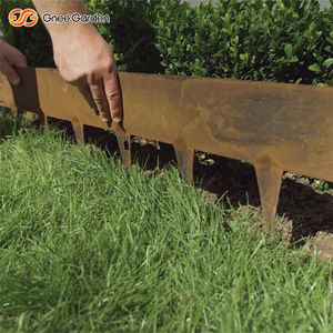 Lot de 6 bordures de jardin rectangulaires en acier Corten de 8 pouces avec loquets, bordure métallique robuste pour parterres de fleurs et pelouses extérieures - Product Image 5