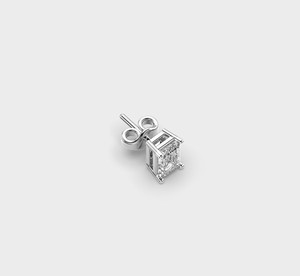 Pendientes de Diamante Cultivado en Laboratorio con Corte Esmeralda, Plata de Ley 925 Sólida, Baño de Rodio, Cuatro Puntas, Solitario, Regalo para Fiesta - Product Image 3