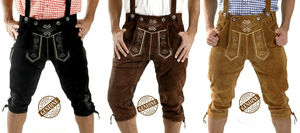 Lederhosen pour homme, design personnalisé, noir, Oktoberfest, respirant, grande taille, style décontracté tendance, style allemand bavarois, mi-longueur - Product Image 5