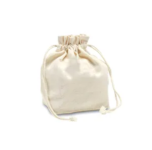 Wholesale Supplier of Canvas Cream Color Shopping Drawstring Bags for Men/Women Available with Custom Logo at Affordable Price