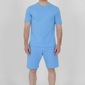 Ropa de calle de verano personalizada para hombre, chándal, camiseta, pantalones cortos, conjunto informal de algodón, conjuntos de pantalones cortos de dos piezas para hombre - Product Image 4