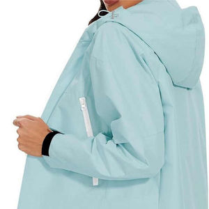 Chaqueta Cortavientos Reversible Impermeable Ligera de Invierno para Mujer, Ecológica, con Capucha, Transpirable, con Cierre de Cremallera, para Senderismo - Product Image 2