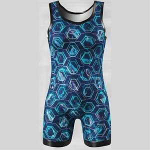 Combinaisons de lutte pour hommes de haute qualité, fabrication sur mesure, vente en gros, polyester + élasthanne, respirantes - Product Image 2