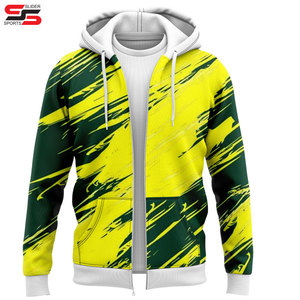 Sublimation personnalisée dernier design sweats à capuche numériques en polyester avec logo et fermetures à glissière amples épaules tombantes pour hommes - Product Image 4