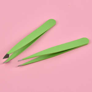 Haute qualité US populaire 2 pièces pince à épiler Extension de cils ensemble outils de dissolvant de sourcils de couleur blanche - Product Image 4