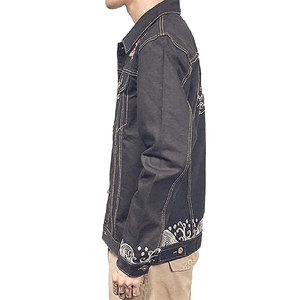 Veste d'hiver coupe ajustée pour hommes Jeans brodés au design personnalisé Techniques uniques de broderie délavé avec logo OEM - Product Image 3