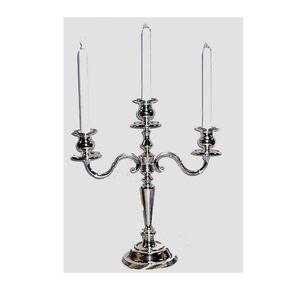 Metal <b>Silver</b> Plated Candle Holders Pillar <b>Candlestick</b> Table Centerpiece Stand for Wedding Table Decorative Candelabra With 3 Arm - Product Image 1