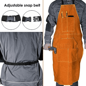 Delantal de soldadura de cuero dividido resistente de alta calidad, ignífugo e impermeable, ropa de trabajo de seguridad industrial sin mangas - Product Image 2