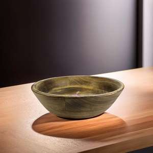 Cuenco de madera de lujo artesanal para servir con mango largo para fiestas fusión perfecta de artesanía tradicional y utilidad - Product Image 1