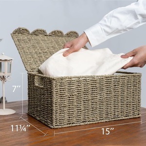Caja de Almacenamiento Tejida a Mano de Pasto Marino para Decoración, Caja de Almacenamiento Hecha a Mano, Ecológica, Natural, Decoración del Hogar, Venta al por Mayor desde Vietnam - Product Image 3