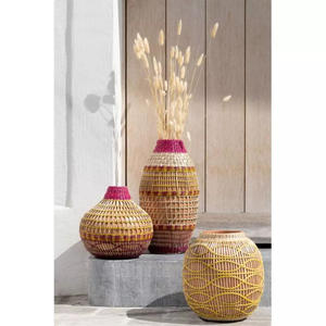 Vase à fleurs en jonc de mer coloré Fabriqué au Vietnam Matériau écologique pour la décoration intérieure et la décoration de la vaisselle Vente en gros - Product Image 4