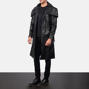 Customized Color Breathable Winter Leather <b>Coat</b> for Men with Long Collar OEM Service Men's Clothing Long <b>Coat</b> - Product Image 2