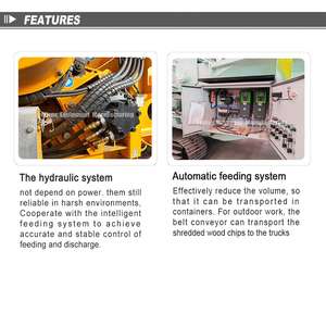 New Horizontal Tree Branch Chipper Machine with Engine Wood Tree Branch Shredder Root <b>Wool</b> Chipper - Product Image 3