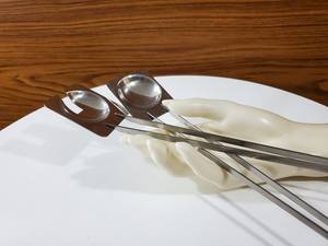 Serveur de salade de couverts de salade d'acier inoxydable brillant de conception unique pour l'usage de bureau de restaurant d'hôtel et de ressource de l'Inde - Product Image 6