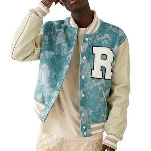 Vestes Streetwear d'hiver décontractées pour hommes Logo brodé équipe sportive Baseball Patch toile Letterman uniformes chauffants coupe-vent - Product Image 1