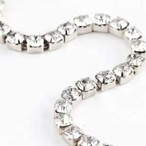 Sterling Silver Rhinestone Diamond Choker Necklace for Women Collar Tennis Necklace Adjustable