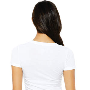 Camiseta de manga corta de Triblend para mujer, 50% poliéster, 25% Airlume, peinado y anillo, algodón, 25% rayón, 40, 3,8 oz, blanco - Product Image 6