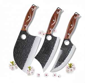 Ensemble de couteaux de cuisine en acier au carbone Viking Serbain Chef, manche en bois ABS, fabrication artisanale, ambidextre, léger, professionnel pour la maison - Product Image 2