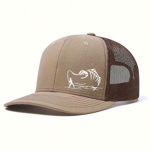 Vente en gros personnalisée 5 panneaux casquettes de camionneur en daim casquettes hip hop crâne de flamme broderie logo casquettes de baseball pour sports de plein air toile - Product Image 6