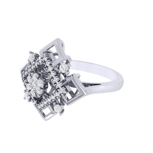 Anillo de Plata de Ley 925 con Sello BIS, Incrustaciones de Circonita Cúbica Chapada en Oro, Disponible en Rodio y Oro Rosa - Product Image 1