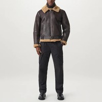 Pull en Viscose/Polyester à Motif Floral pour Homme, 65% Polaire de Mouton Effet Vieilli, avec Bordure en Fourrure de Renard et Lapin, Anti-rétrécissement, Anti-plis, Coupe Élégante