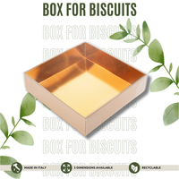 Made in Italy Boîte à biscuits carrée jetable de luxe en carton personnalisable Boîte alimentaire Boîte à gâteaux avec fenêtre de différentes tailles