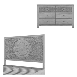 Offre spéciale Meubles de chambre à coucher de qualité supérieure Ensemble de chambre à coucher en bois d'acajou massif Oxford 4 pièces sculptées à la main de fabrication indonésienne - Product Image 4