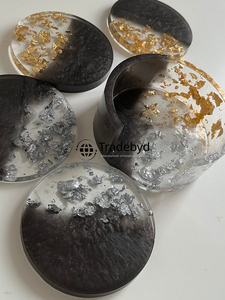 Posavasos Modernos de Resina, 4x4 Pulgadas, Cuadrados, de Lujo, Hechos a Mano, Accesorios para Bebidas, para Mesa de Centro, Decoración del Hogar, Múltiples Colores - Product Image 5