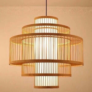 Wholesale Wicker Lamp <b>Shade</b> Handmade <b>Natural</b> Rattan Pendant <b>Light</b> Fixture Woven Lamp <b>Shade</b> Chandelier - Product Image 3