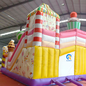 Commercial <b>Inflatable</b> Bouncy Castle Giant Double Lane Slide Kids Outdoor Playground Equipment Cartoon Theme <b>Inflatable</b> <b>Bouncer</b> - Product Image 3