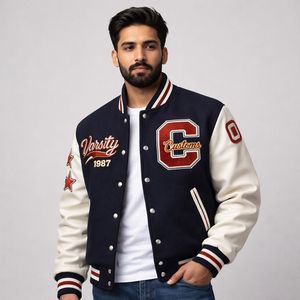 High Quality <b>Men's</b> Wool Varsity <b>Jacket</b> Custom Winter <b>Baseball</b> Hooded Quick Dry Breathable with Anti-Bacterial OEM Service - Product Image 3