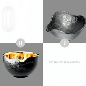 Elegant <b>Black</b> Metal Candles <b>Tea</b> <b>Light</b> Votive with Hammered and Gold Finishing Decorative or Functional Use Unique Candle Jar - Product Image 2