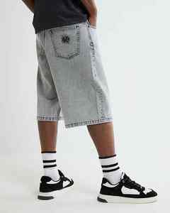 กางเกงยีนส์ขาสั้นผ้าแคนวาสผู้ชายซักปานกลางผ้าฝ้ายระบายอากาศได้เอวปานกลางน้ำหนักเบาแนวสตรีทแวร์ระบายอากาศได้ดีผลิตตามสั่ง - Product Image 3