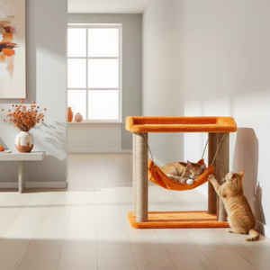 ที่นอนแมวคุณภาพสูง Amistar Tangerine Dream พร้อมที่ลับเล็บแบบเปลญวนสำหรับแมวทุกขนาด - Product Image 6