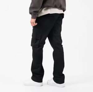 2025 été nouveaux hommes décontracté survêtement pantalon personnalisé élastique grande taille multi-poches droite mi cordon coloré lavage - Product Image 6