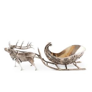 Cuenco Decorativo de Latón Plateado con Diseño de Reno, Centro de Mesa Festivo de Lujo para Decoración del Hogar y Fiestas Navideñas de la India - Product Image 4