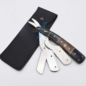 มีดโกนหนวดแบบตรงด้ามเหล็กคุณภาพสูงมีดโกนแบบปรับแต่งโลโก้ช่างตัดผม - Product Image 3